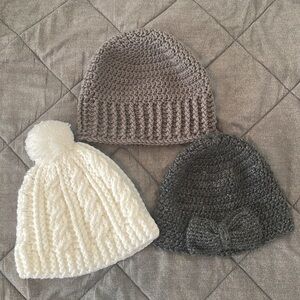 Handmade Crocheted Beanies (3 pack)